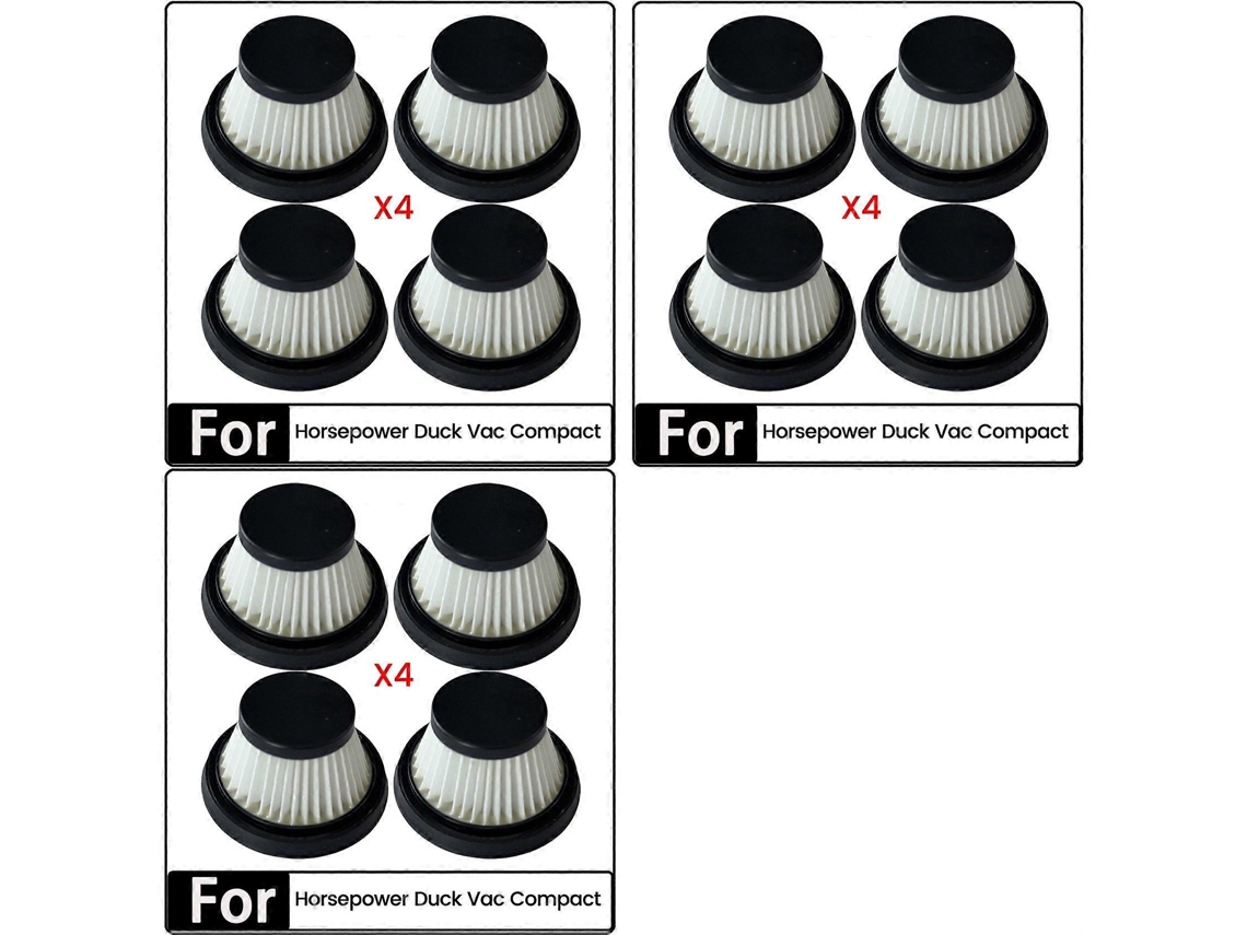 Conjunto De 12 Filtros De Reposição Para Aspirador De Pó Compacto Duck Vac, Laváveis E Com Tecnologia Horsepower._ptg