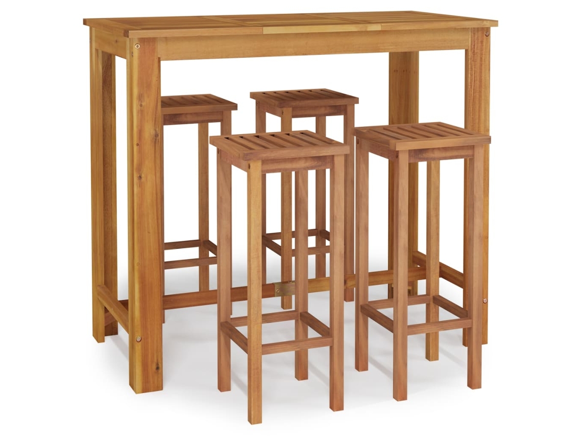 Garden Bar Set, Garden Bar Sets Vidaxl Marrom Madeira De Acácia (mesa Com 120 Cm De Comprimento)