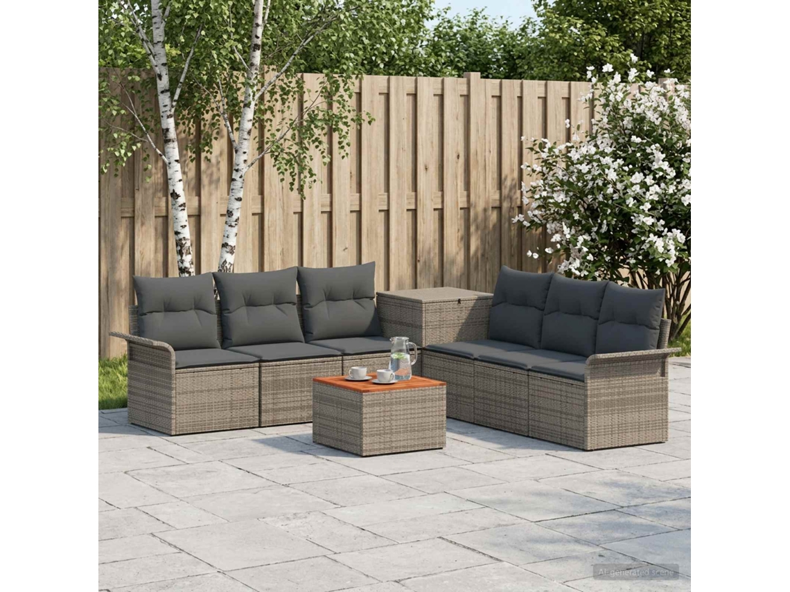 Vidaxl Conjunto De Sofás 8 Unid. Cinza E Cinza Escuro