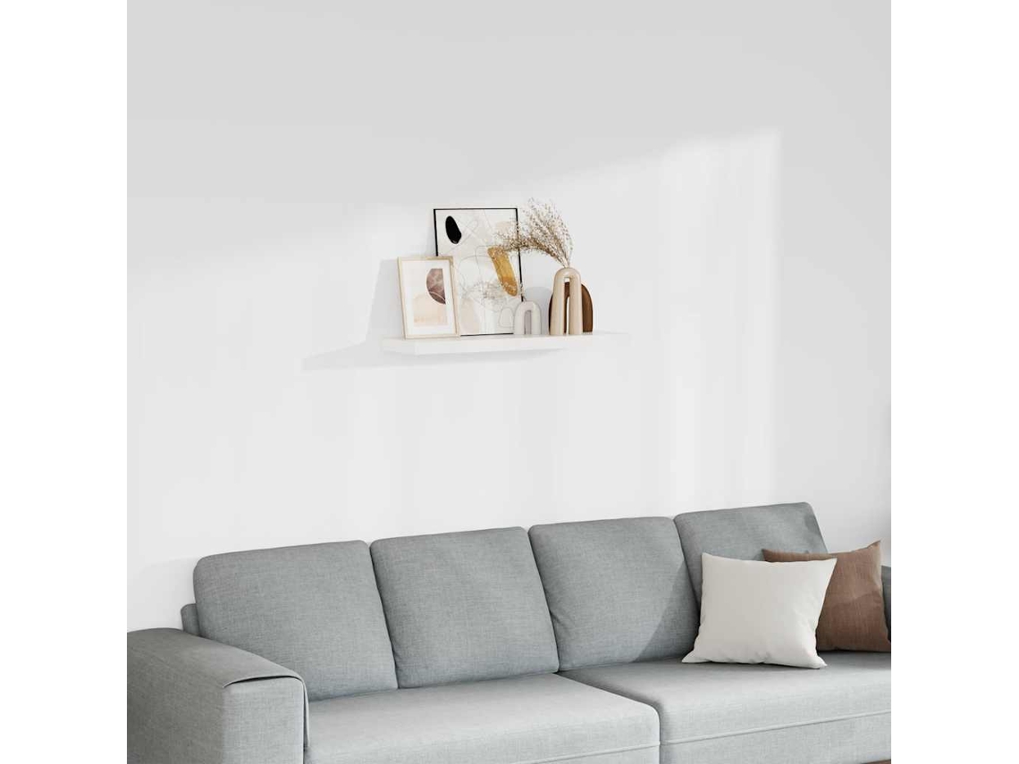 Vidaxl Prateleira De Parede Suspensa 80x23,5x3,8 Cm Mdf Branco