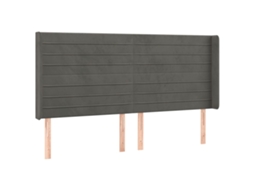 Cabeceira com Abas Veludo Cinzento Escuro MAISON EXCLUSIVE (203x16x118 cm)