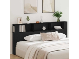Vidaxl Cabeceira Com Armário Carvalho Preto 220 X 18,5 X 102,5 Cm