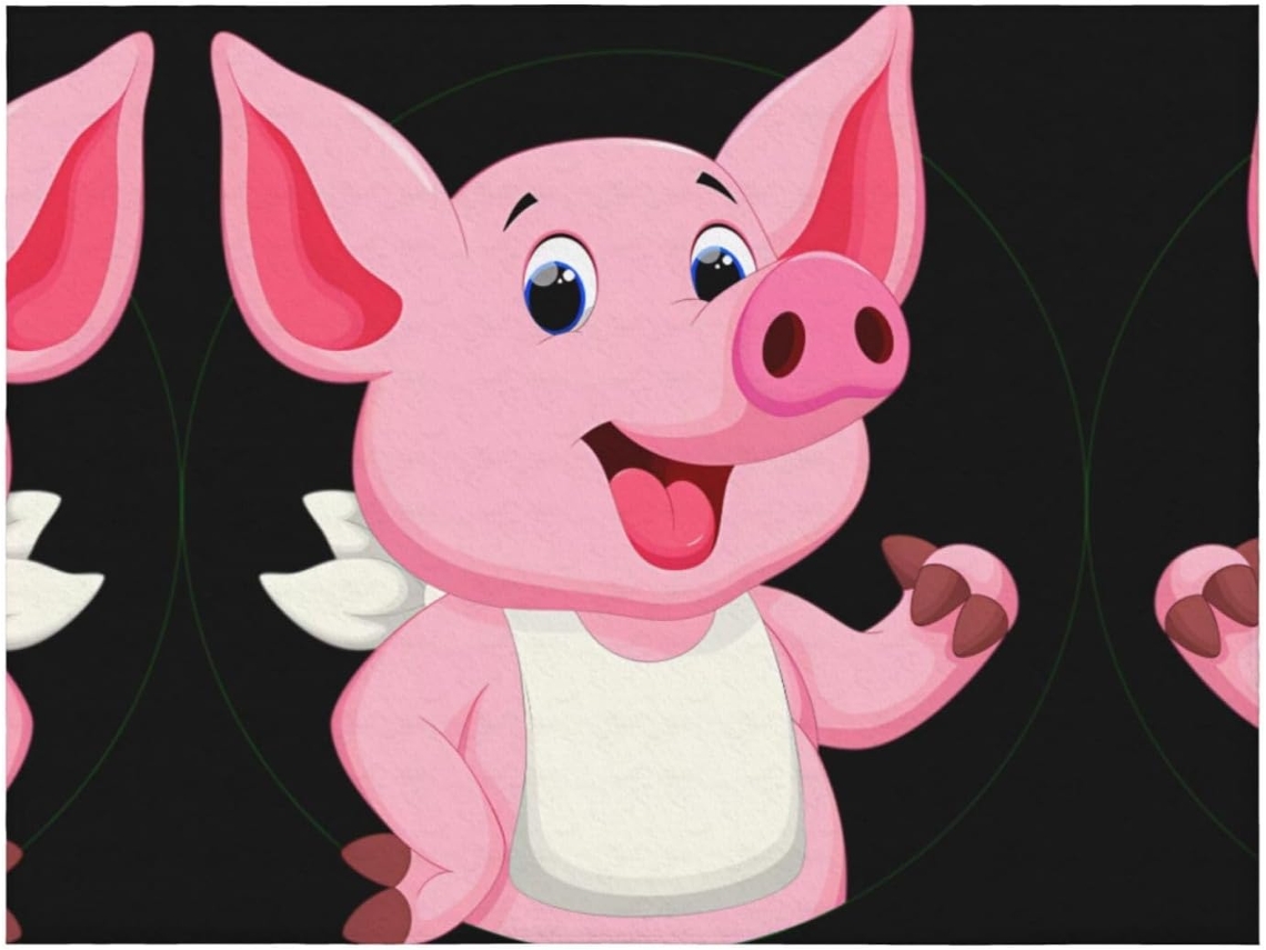 Colcha de Flanela com Estampa Porquinhos Rosa Manta Macia Quente e Confortável Ideal para Sofá Quarto 101 6
