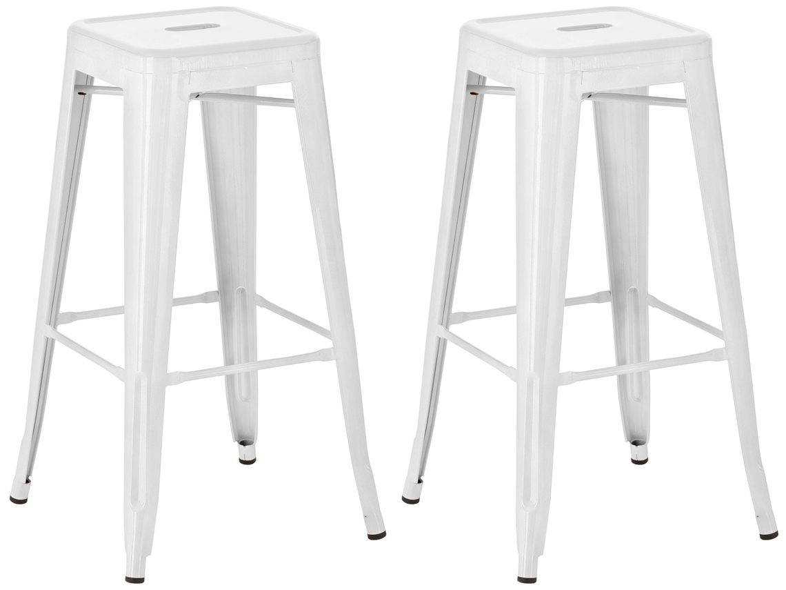 Conjunto de 2 bancos de bar Joshua branco CLP