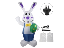 Laxiscreed Coelho De Páscoa Inflável 6,5ft Com Luz Led Para Jardim E Festa Ip44 À Prova D'água