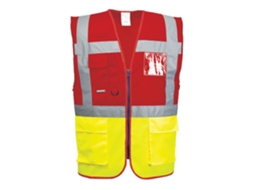 Colete Executivo De Alta Visibilidade Paris Contrast Azul Marinho E Amarelo / Xl