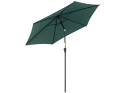 Guarda sol Reto, Ø2,6x2,35 M, Poliéster, Verde escuro