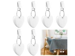 Lurelia Acessório Artesanato Aço Inoxidável 6 Peças Branco Para Toalha Mesa