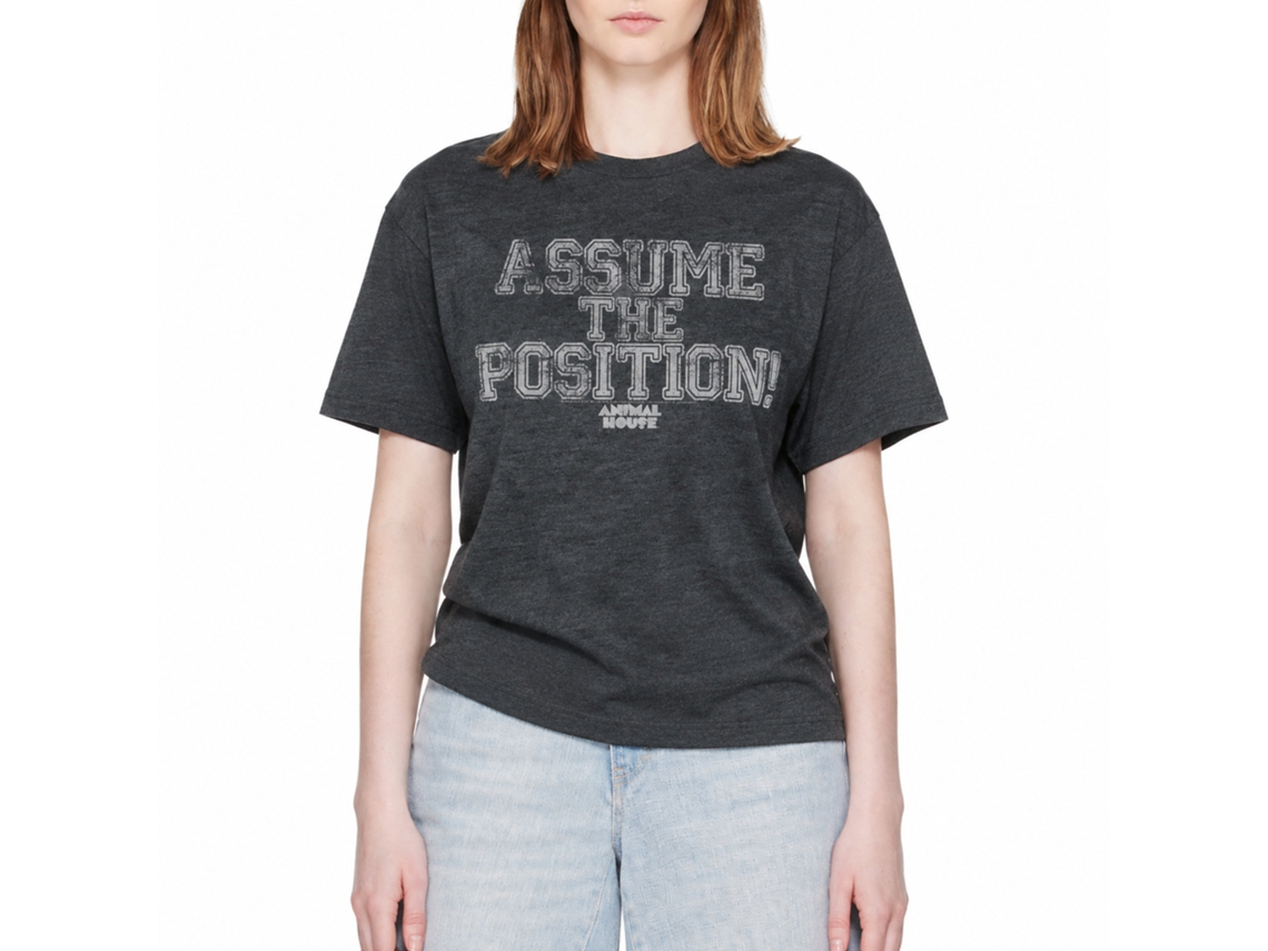 Rockinstone Animal House Movie Position Yourself Heather Black Adult T-shirt Size:m
