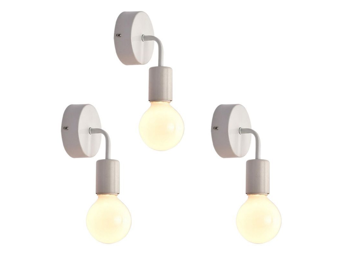 Lâmpada De Parede Simples De Ferro Antigo Branco Loft Para Corredor Aisle Quarto Sala Restaurante