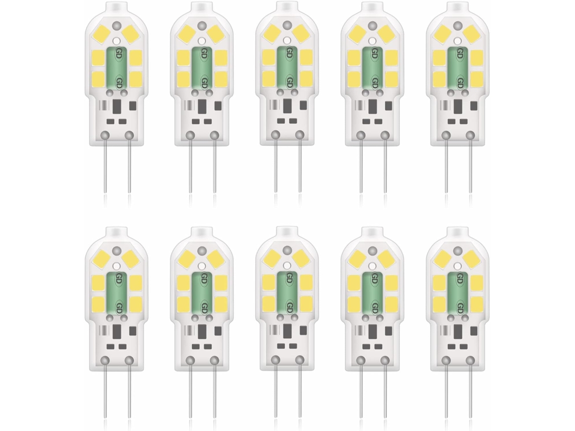 Lâmpada Led, 10 Unidades, Base G4, 2w, 20w, 12v, 6000k, 200lm, Para Uso Residencial, Comercial Ou Substituição De Fontes Convencionais
