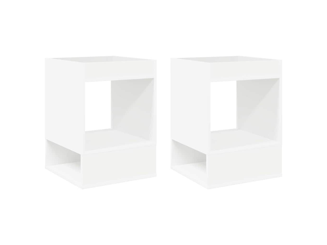 Mesa de apoio 2 Pcs branco 40x40x56 Cm Madeira Processada MAISON EXCLUSIVE