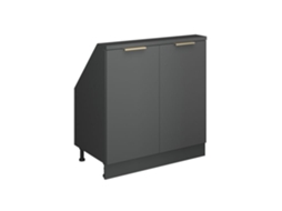 Móvel Sob a Inclinação R line VICCO com 80cm, 2 portas, antracito ouro