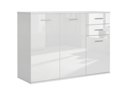 Sala de estar moderna, móvel de cozinha com 2 portas, buffet com 2 gavetas, prateleira ajustável, 106x35x76cm BRANCO | S/MARCA