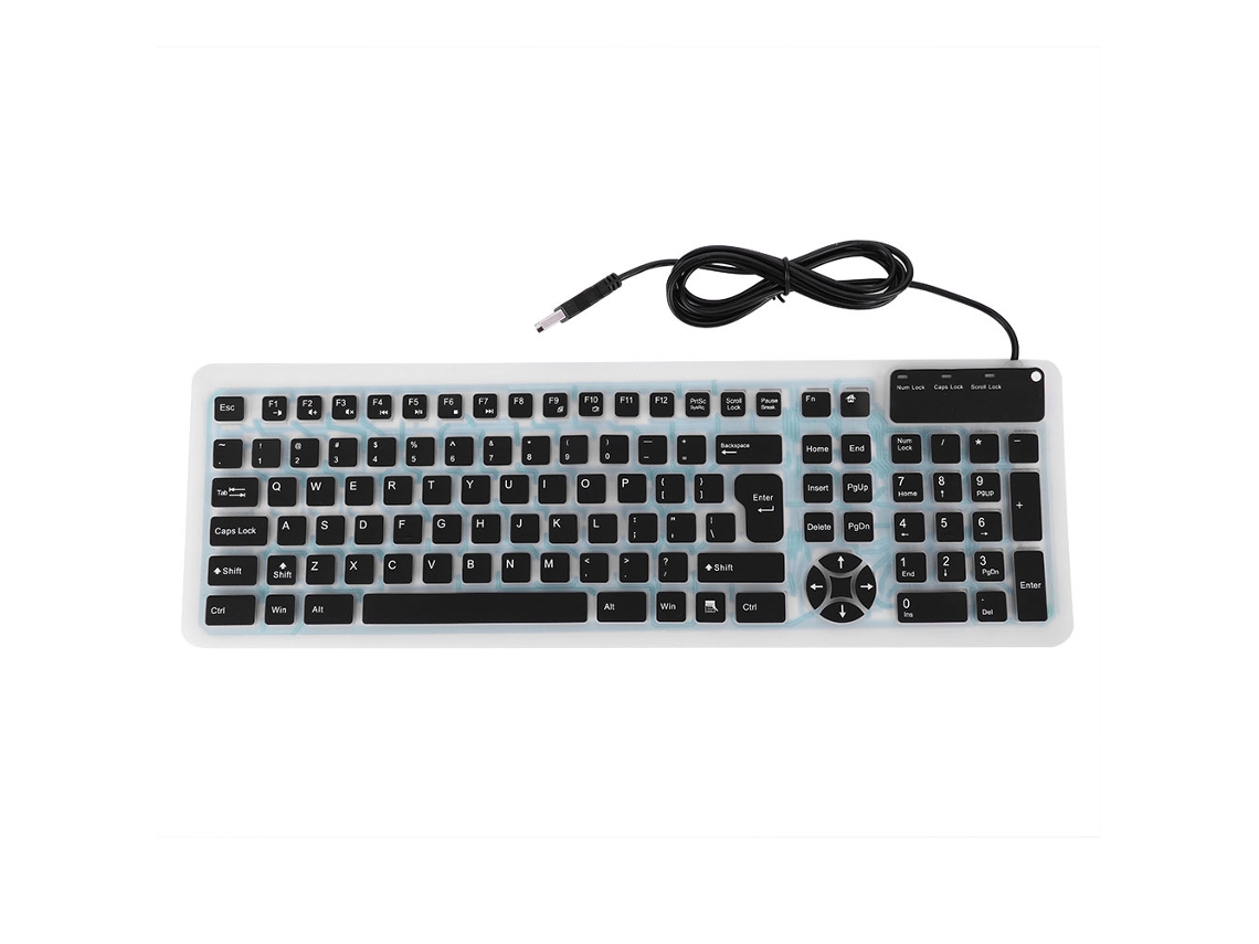 Teclado fofo com fio USB portátil, à prova d'água, silencioso, 107 teclas LAXISCREED
