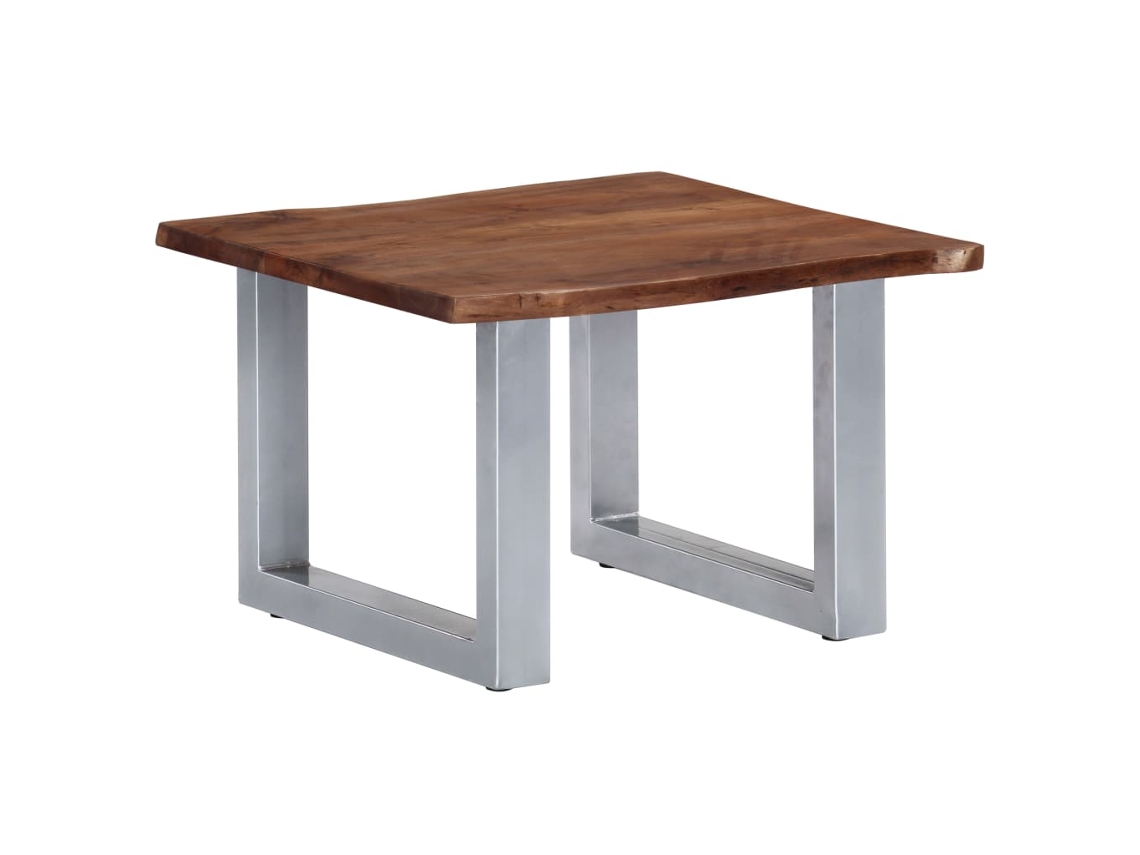 Mesa de Centro com Arestas Vivas 60X60X40 Cm Acácia Maciça PANGSHIYUAN