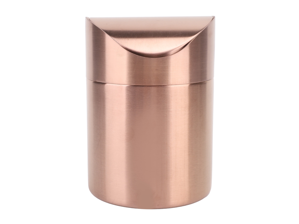 Baok-lixeira De Mesa Mini 304 Aço Inoxidável Pequena Lixeira De Mesa Com Tampa Oscilante Para Escritório E Lar