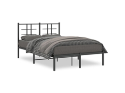 Estrutura de Cama com Cabeceira Metal Preto MAISON EXCLUSIVE 120x200 cm