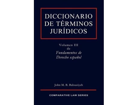 Livro Diccionario de Términos Jurídicos Spanish Edition de John Balouziyeh (Espanhol)