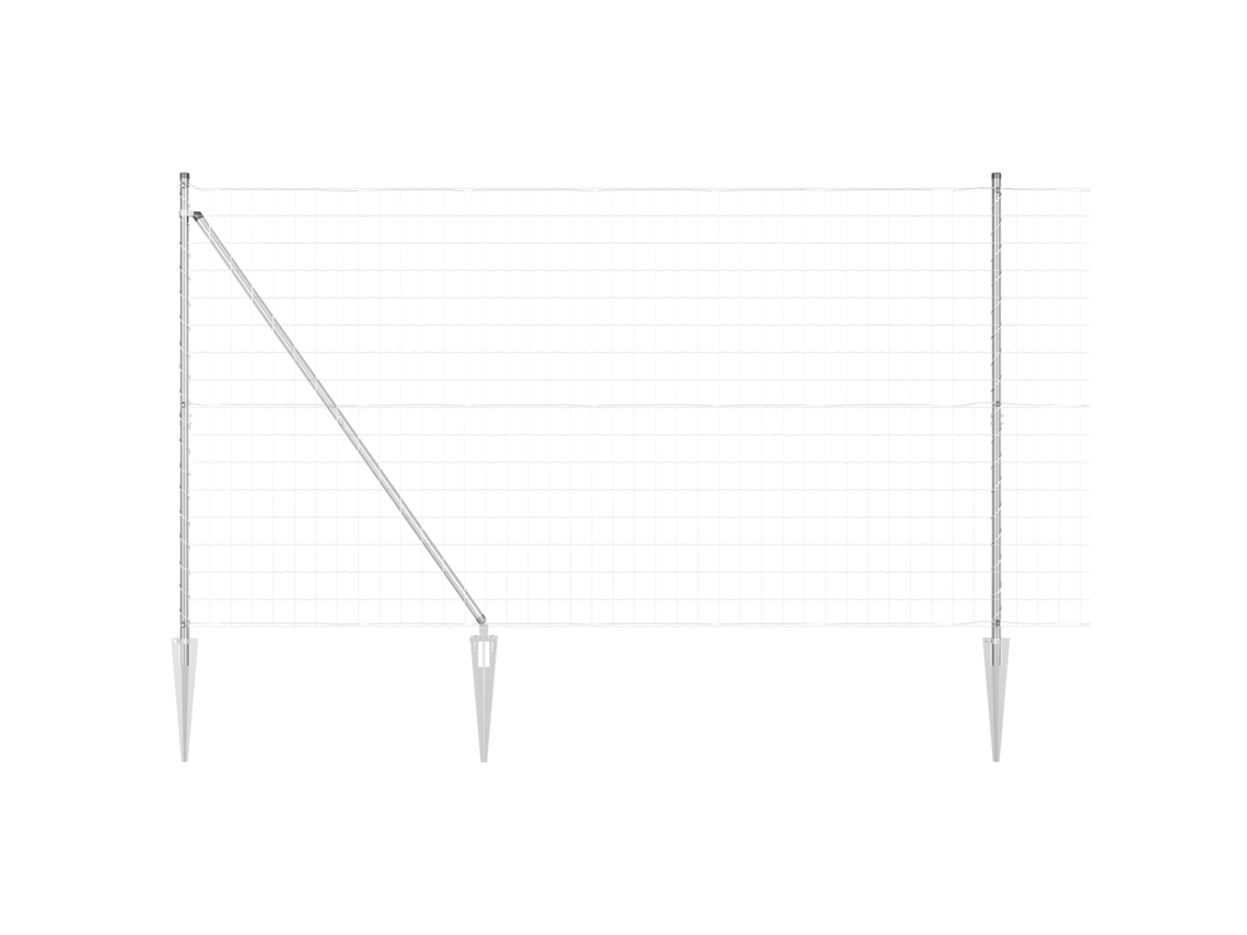 Conjunto 1 Cerca Externa Vidaxl Prateado Aço (10 X 1,5 M)