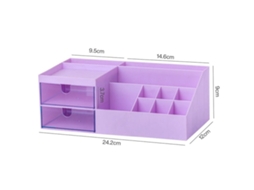 Caixa Organizadora de Mesa para Materiais de Escritório Lila Lilás Roxo BRILVIBERA