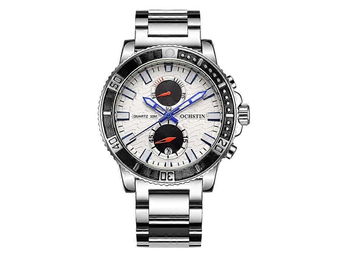 Relógio Masculino Multifuncional Quartz Ochstin 7250 Com Pulseira De Aço.