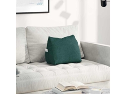 Vidaxl Travesseiro Para Costas Verde Escuro 45 X 20 X 35 Cm Tecido