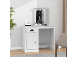 Vidaxl Toucador Com Espelho 90x50x132,5 Cm Derivados De Madeira Branco