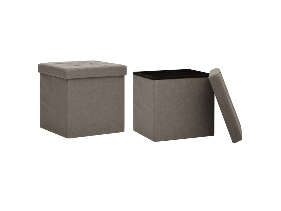 Storage Stool, Storage Stools Vidaxl Cinzento-acastanhado Tecido (n/a)