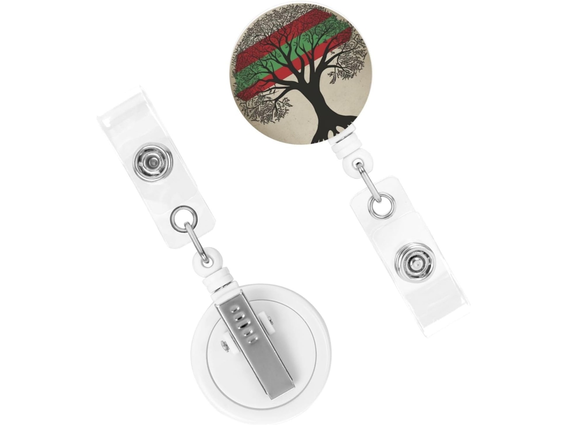 Porta Crachá Retrátil Resistente, Com Suporte Bandeira Palestina, Porta Crachá, Chaveiro Resistente, Suportes