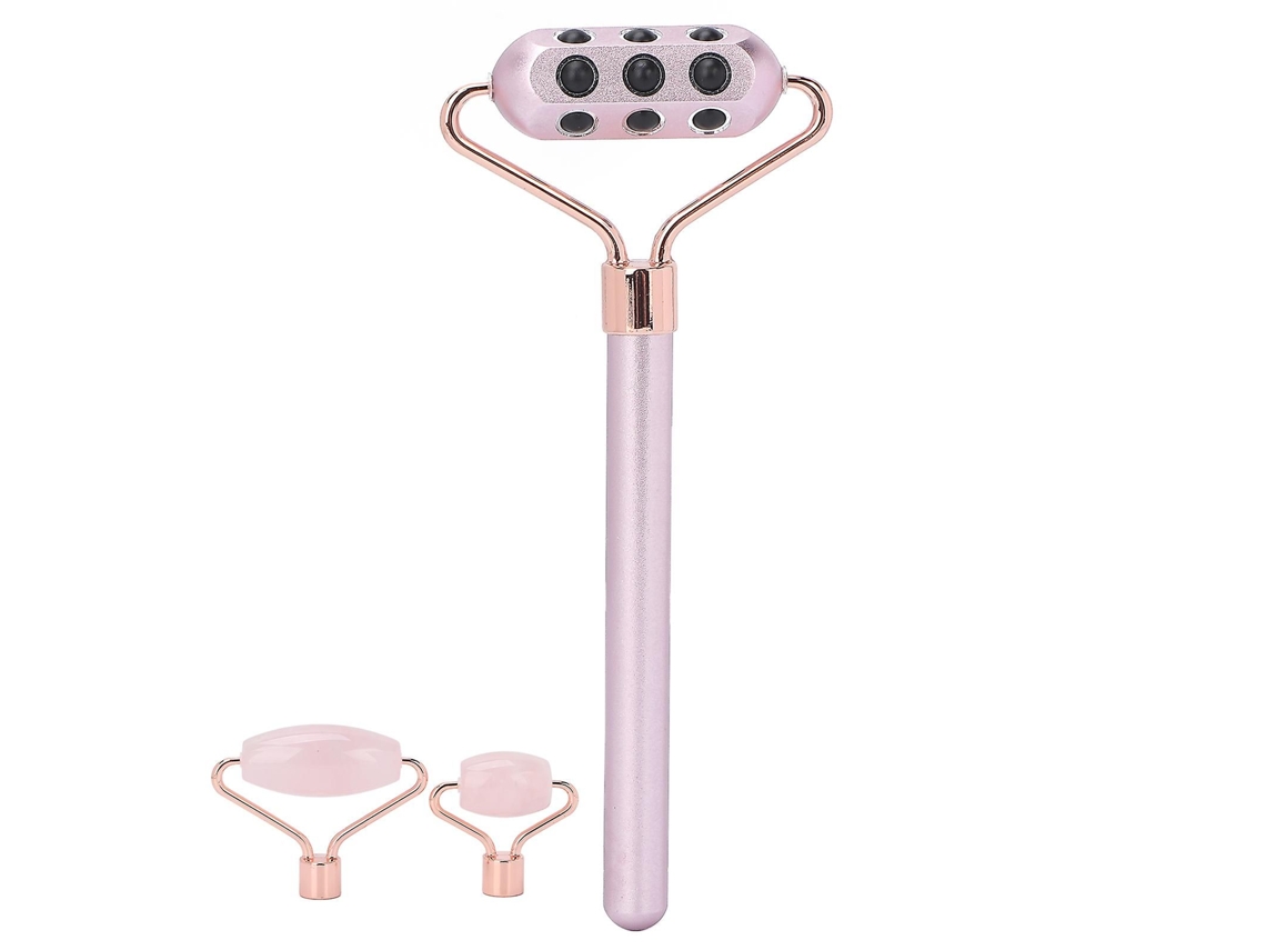 Massageador Facial Portátil 3 em 1 com Rolos de Pedra Germânio 2024 para Lifting e Firmeza da Pele GOKOCO