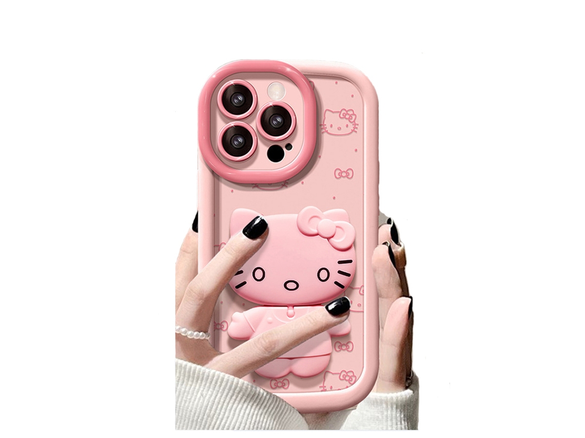 Capa Adequada Telemóvel Animados Para Iphone 15 Pro Silicone Rosa