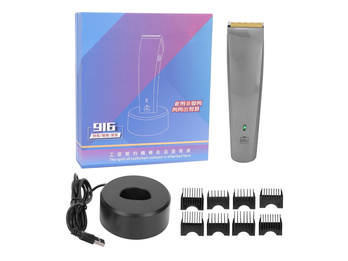 2026 cortadora de Cabelo Elétrico Sem Fio de Aço Inoxidável Profissional Kit de Corte e Barbear para Homens Prata