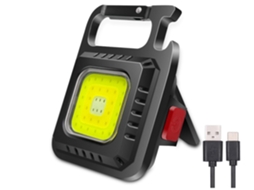 Mini Chaveiro Lanterna 7 Modos De Luz, Chaveiro Magnético Recarregável Cob Luz De Trabalho, Luz De Bolso Portátil Multifuncional Yizhood (preta)