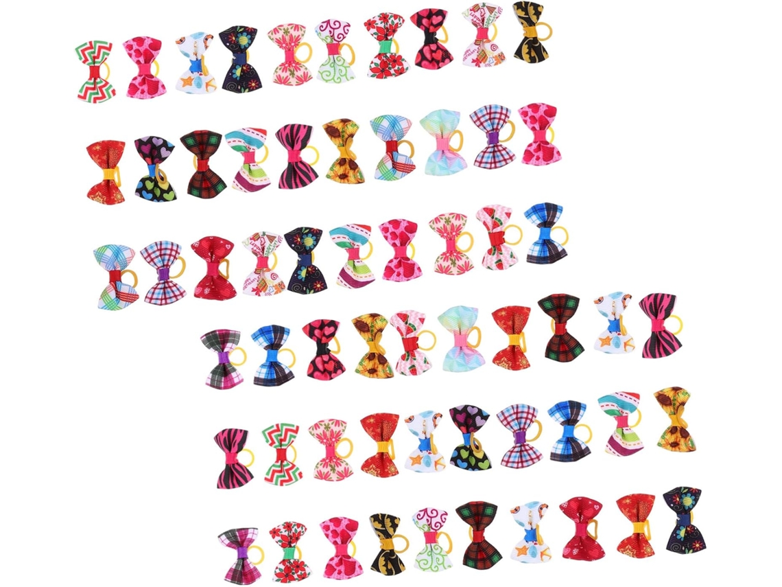 Elásticos Decorativos Cabelo De Cães E Gatos, Pacote Com 60 Unidades