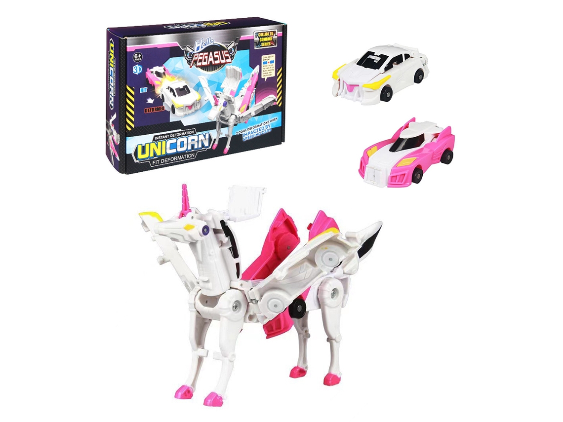 Brinquedo De Carro Unicórnio Transformador Infantil Com Deformação Automática De Conexões Magnéticas Aquaforge