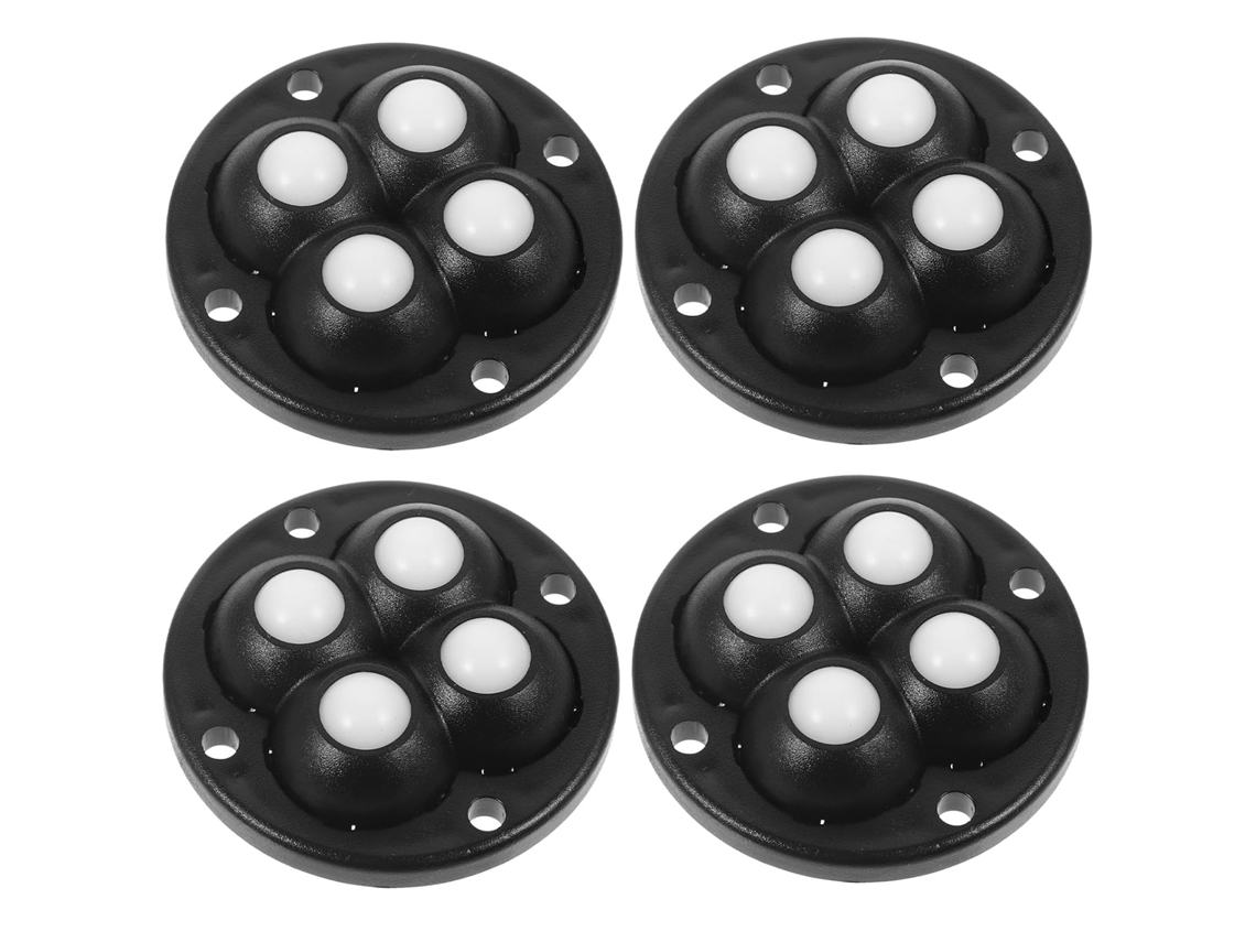 Conjunto De 4 Rodízios Autoadesivos Giratórios De 360° Em Nylon E Aço