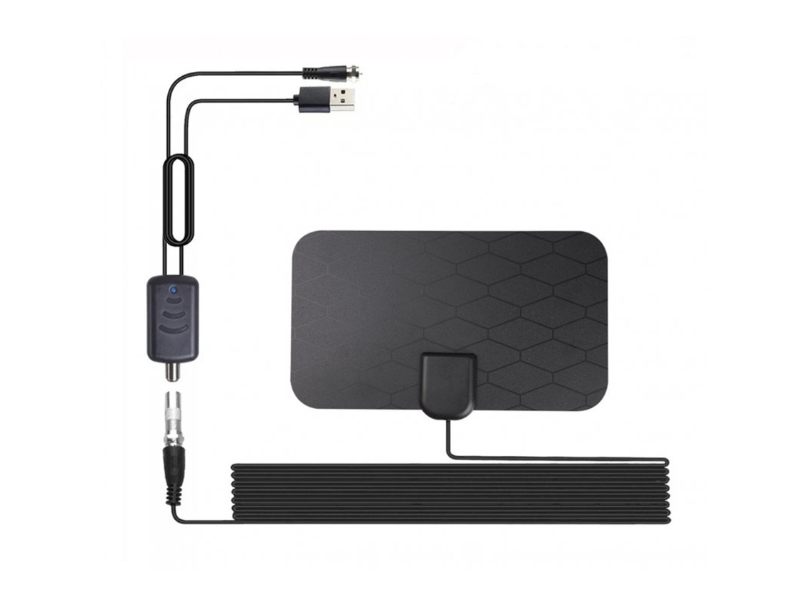 3000 Milhas Alcance 1080P Hd Antena de Tv Digital Interior Exterior Dvb-T2 Antena de Tv com Amplificador Reforçador de Sinal Preto