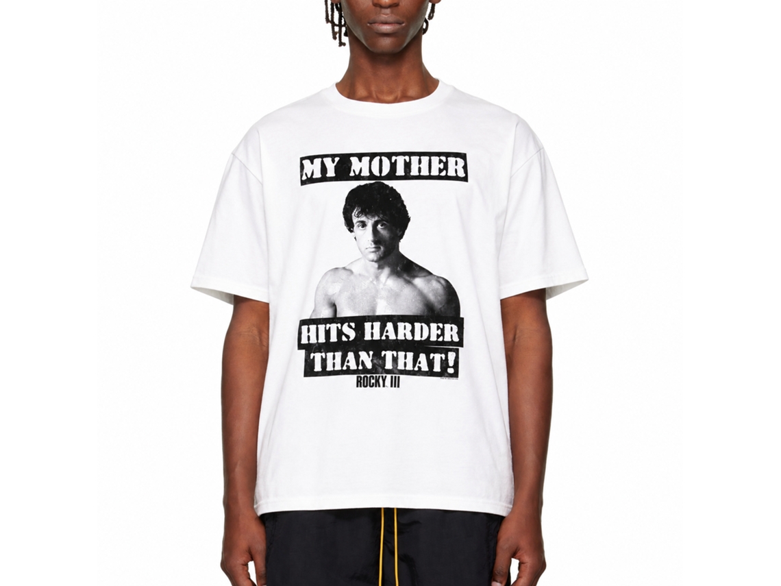Rockinstone Rocky Movie Hits Harder Than That White Adult T-shirt Size:m