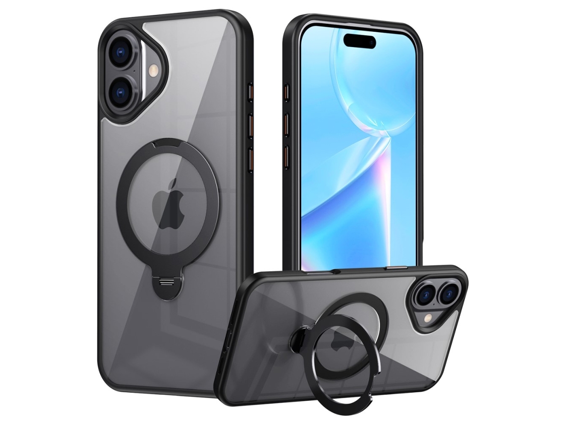 Casa Em Tpu Magnético Com Suporte, Para Apple Iphone 16 - Cor Preto