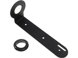 Suporte de parede para frasco de shampoo, em aço inoxidável e preto, ideal para banheiro.