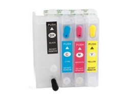4 Cartuchos de Tinta Reutilizáveis com Chip Permanente Preto Ciano Magenta Amarelo para Impressora Inkjet T1431 t1434