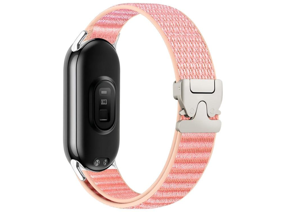 Bracelete para Xiaomi Smart Band 10/9/8 Nylon Estampa de Montanha Fivela de Paraquedas Rosa Milkshake XIAOMOYU