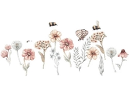 Adesivos De Parede Com Flores Grandes Em Aquarela Para Quarto, Sala De Estar, Cozinha E Decoração De Casa (80 Cm De Largura X 37 Cm De Altura)