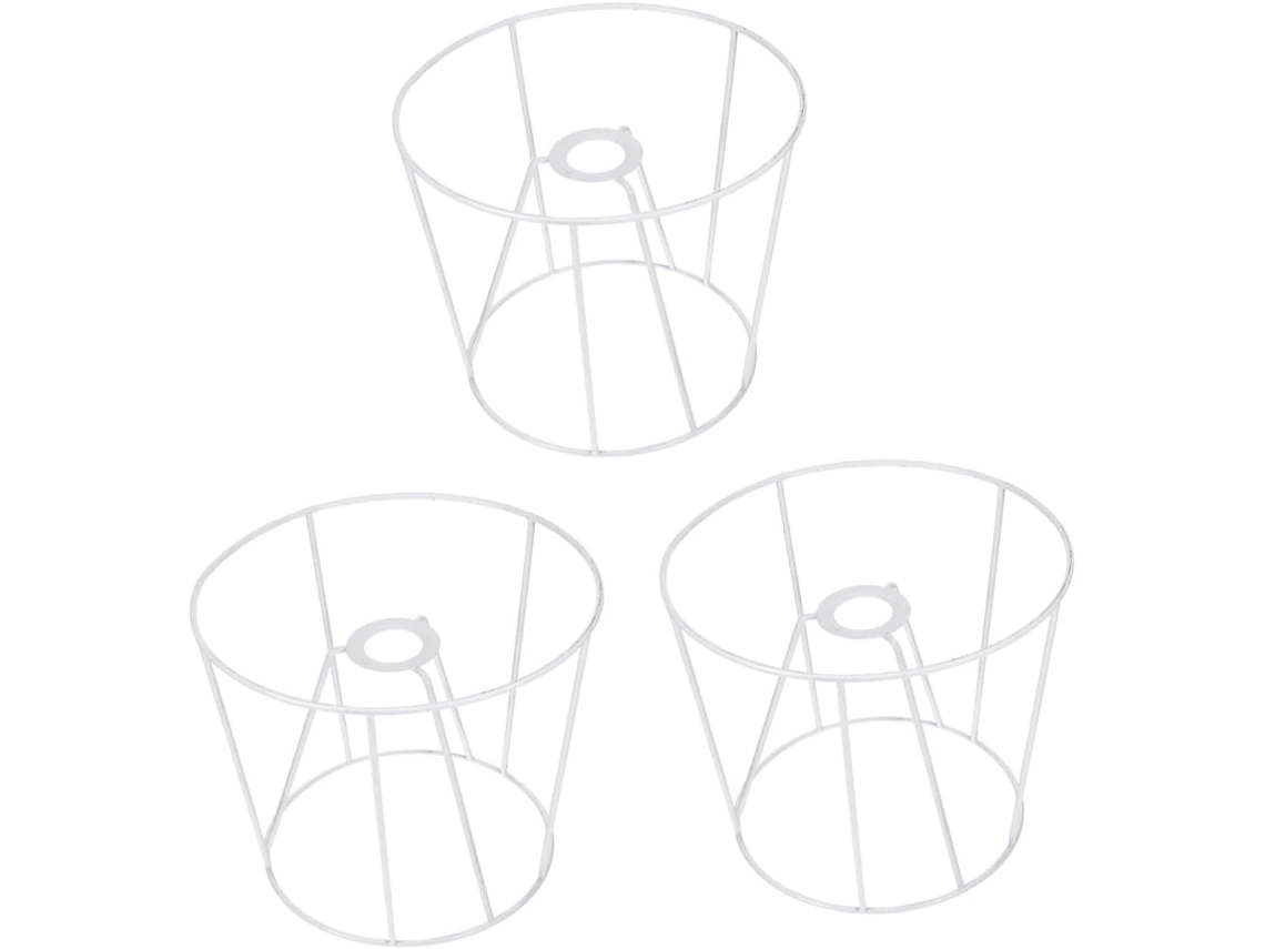 Conjunto De 3 Cúpulas Metálicas Com Gaiola Para Luminárias Pendentes - Iluminação Ideal