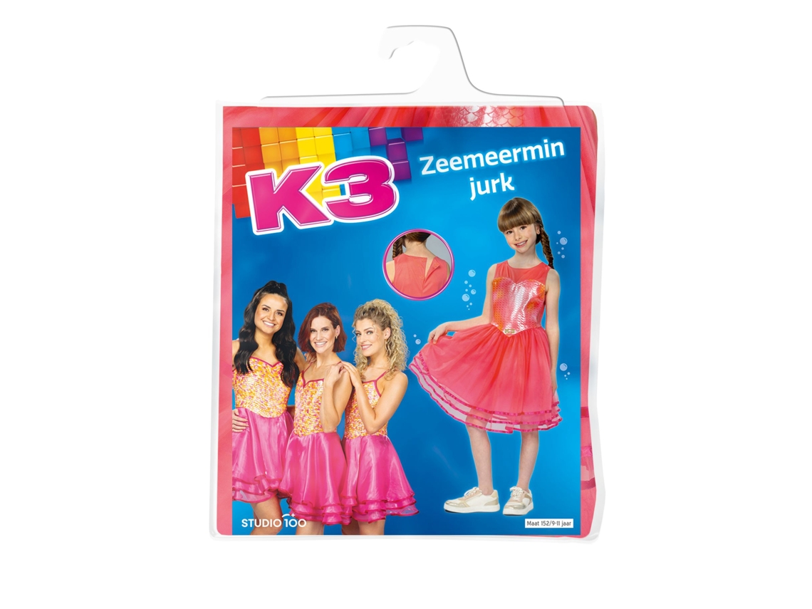 Vestido De Sereia K3 Para Crianças De 9 A 11 Anos, Laranja. Studio 100