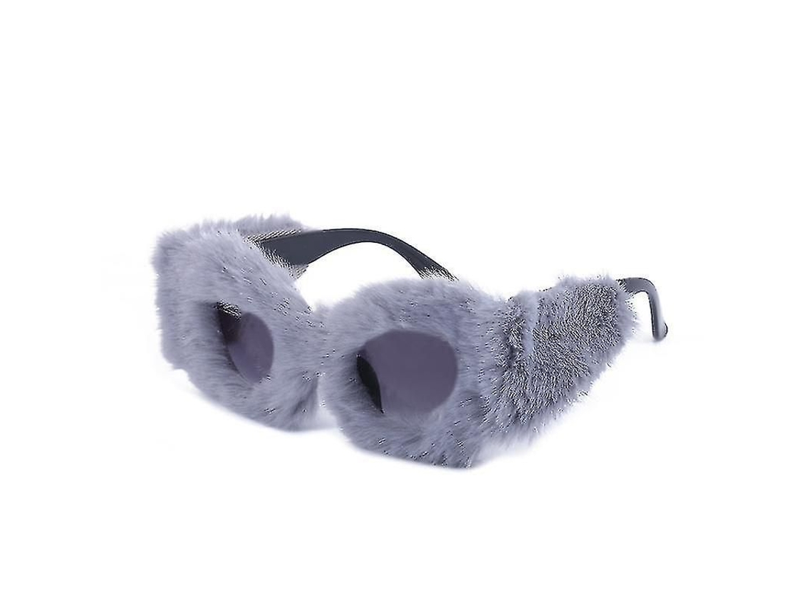 2026 óculos de Sol Vintage Fluffy para Mulher com Proteção Uv400 para Festa e Cosplay