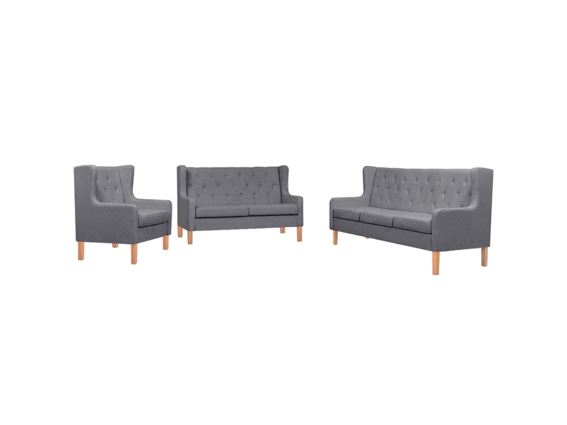 Sofa Set, Sofa Sets Vidaxl Cinzeto Tecido (n/a)