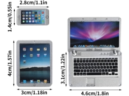 Kit De Acessórios Para Mini Bonecas De Metal, Pacote Com 3 Peças Prata Para Laptops E Tablets Brilvibera