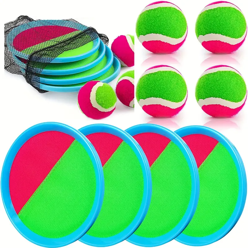 Brinquedos Sticky Ball Para Crianças - Jogos Ao Ar Livre, De Praia, Conjunto Bolas E Arremesso Com 4 Raquetes 4 Bolas, Perfeito B -aquaforge